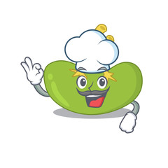 Talented spleen chef cartoon drawing wearing chef hat