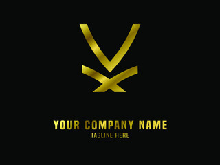 Abstract Logo Vector Gradient Gold