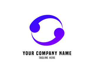 Abstract Logo Vector Gradient Blue