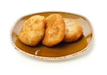 rice cracker on white background