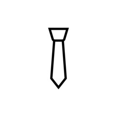 Tie Icon, Necktie symbol in outline style on white background