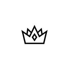 Crown Icon in outline style on white background