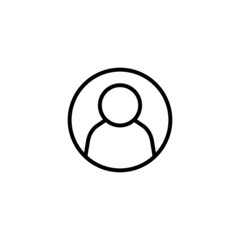 User Icon, User symbol in outline style on white background
