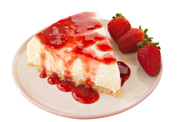 delicious cheesecake with strawberries