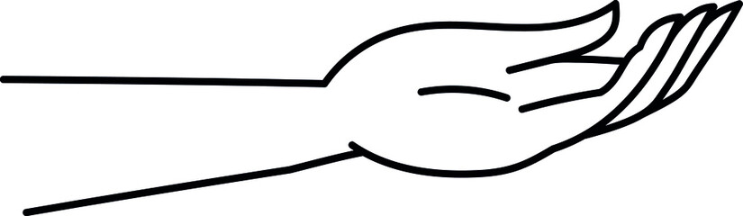 Isolated line icon of hand