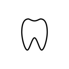 Tooth Icon, Dentistry symbol in outline style on white background