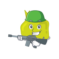 Obraz premium A cartoon picture of Army pituitary holding machine gun