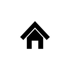 Home Icon, House pictogram, Line Homepage symbol in black flat design on white background