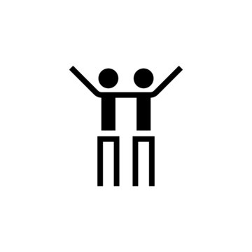 Friendship Icon, Friends symbol in black flat design on white background