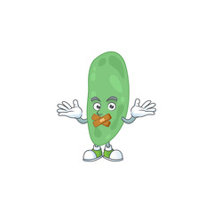 Thermus thermophilus Cartoon drawing design making a quiet finger gesture