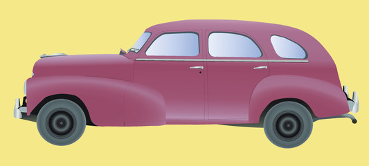 Illustration of vintage classic american car  - 349472881