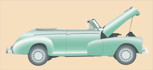 Illustration of vintage classic american car  - 349473044