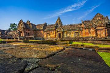 Fototapeta na wymiar PhotosSearch by image Prasat Hin Phanom Rung Hindu religious ruin located in Buri Ram Province Thailand, built around the 10th-12th century and used as a religious shrine in Hinduism.UNESCO World H