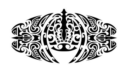 Tattoo in Polynesian style. Polynesia pattern. Good for tattoos, prints and t-shirts. Isolated. Vector.