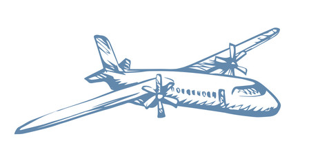 Fototapeta na wymiar Big Plane. Vector drawing sketch