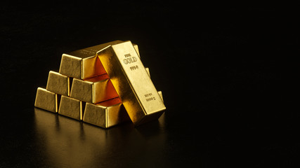 Gold bars and Financial concept,3d rendering,conceptual image.