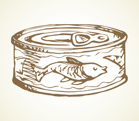 Fish Can. Vector drawing icon