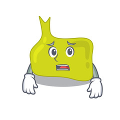 Cartoon design style of pituitary having worried face