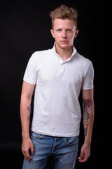 Fototapeta premium Portrait of rebellious man as punk rocker