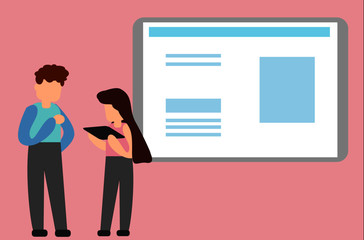 Fototapeta premium Digital communication, Flat design vector