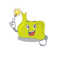 Mascot character of smart pituitary has an idea gesture