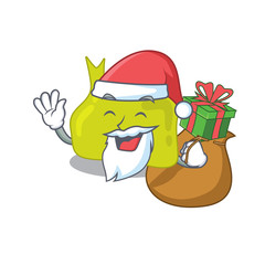 Cartoon design of pituitary Santa having Christmas gift