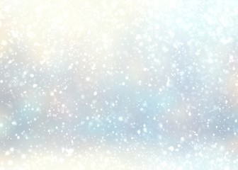 Fototapeta na wymiar Snowfall blur pattern 3d illustration. Light blue icy texture. Wonderful winter background. 
