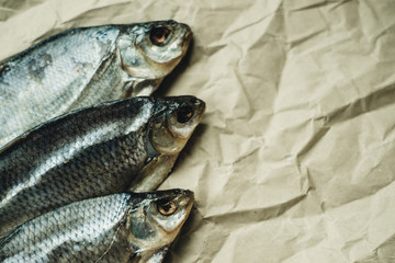 stockfish on brown crumpled paper