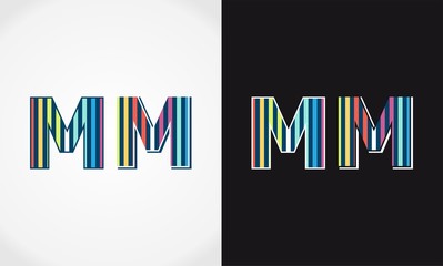  letter M colorful template logo