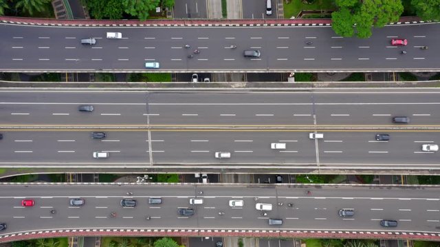 Top View of Three Row of Highway