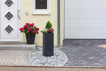 house entrance of new modern building