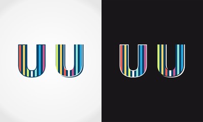 letter U colorful template logo