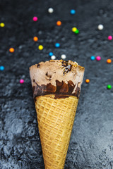 Ice Cream With Chocolate And Hazelnut