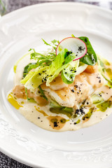 Back of cod with scallop and celery