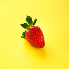 strawberries on a yellow background