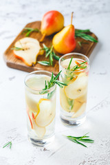 Summer drinks, rosemary pear cocktails.