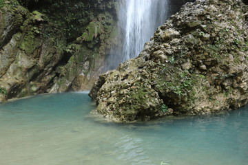 waterfall on the rocks