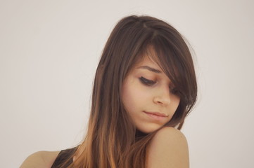 Fototapeta premium Portrait of a young model with brown hair
