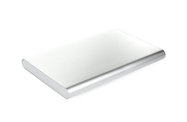 Modern external portable charger isolated on white