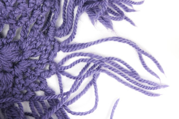 purple  knitted scarf texture background
