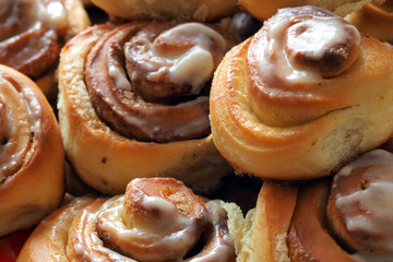 sweet round bun with white fondant - Cinnabons