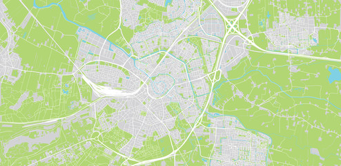 Urban vector city map of Amersfoort, The Netherlands