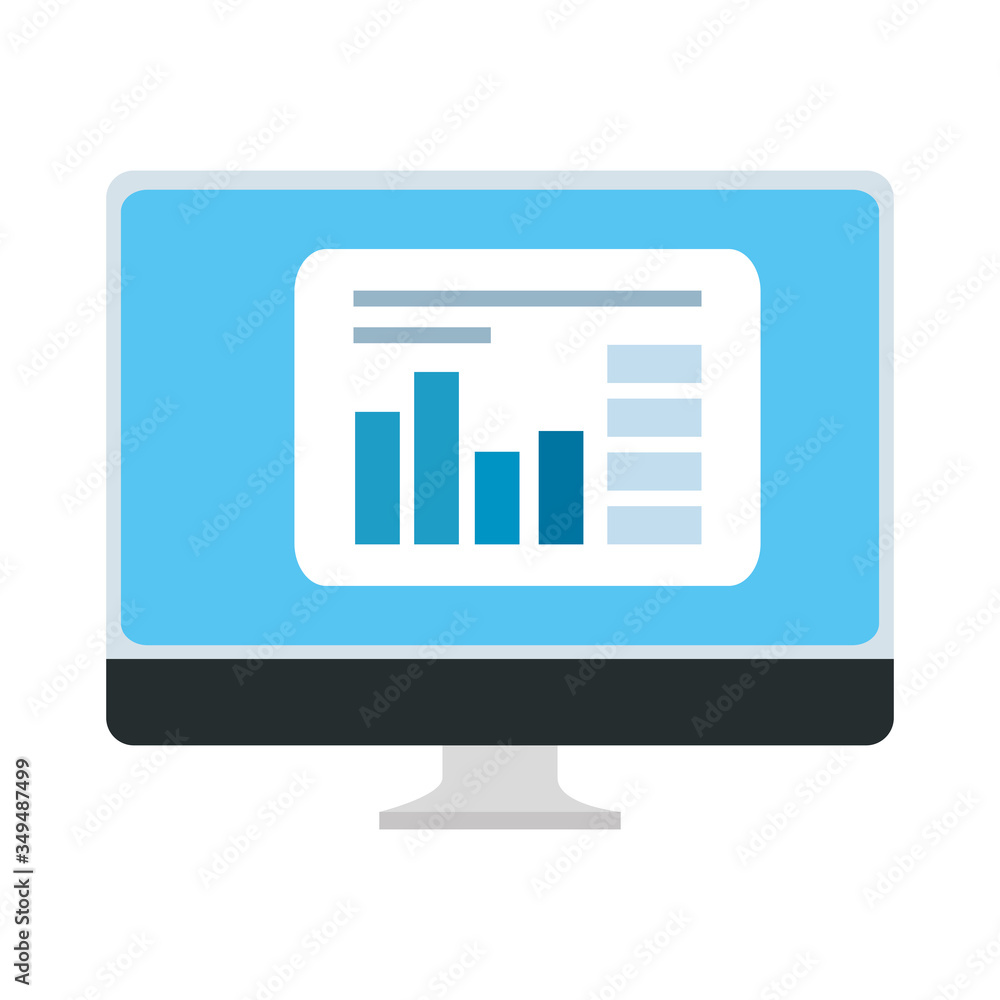 Poster computer desktop device isolated icon vector illustration design