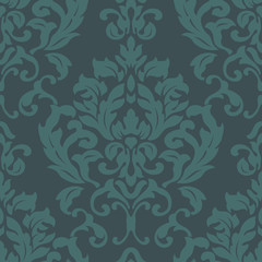 Vector damask seamless pattern background. Classical luxury old fashioned damask ornament, royal victorian seamless texture for wallpapers, textile, wrapping. Exquisite floral baroque template.