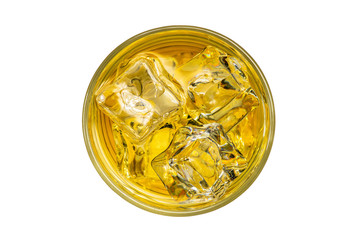 Chrysanthemum juice with ice top view