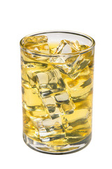 Chrysanthemum juice with ice side view