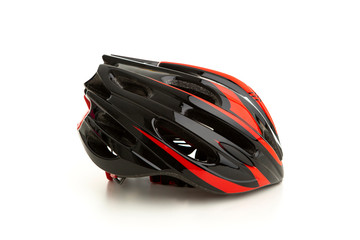 CYCLING HELMET side view. ISOLATED WHITE BACKGROUND