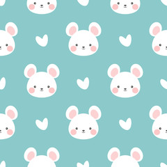 Mouse pattern, Cute cartoon mice seamless pattern background, vector illustration