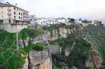 Fototapeta na wymiar Vistas desde el balcón de Ronda, Málaga, España. 