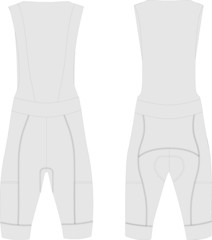Custom Cycling Bib Shorts template mock ups vector 